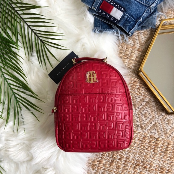 tommy hilfiger mini backpack red